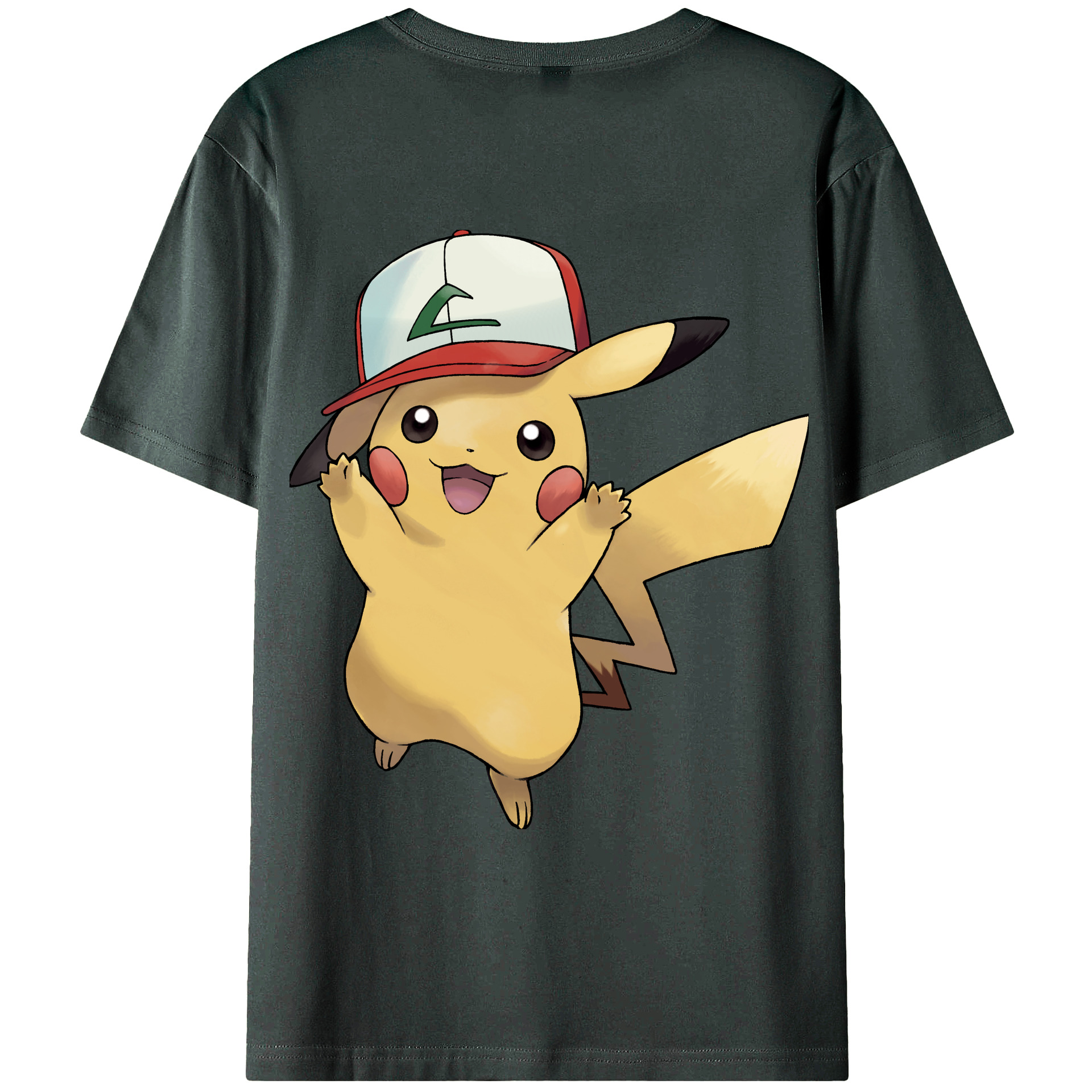 （画像用） ポケットモンスター Pokémon 綿100％ メンズ半袖Tシャツ（バックプリント） 通気性